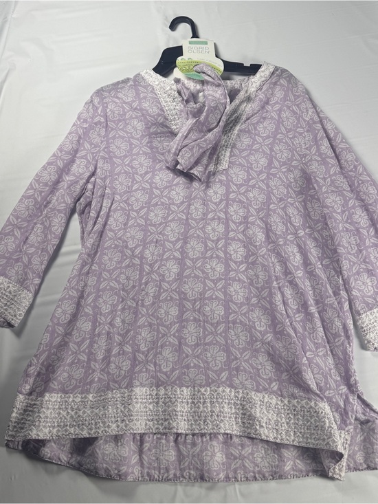 Sigrid Olsen Tops - NWT Sigrid Olsen Women XL Tunic Blouse Matching Scarf Set Purple Floral